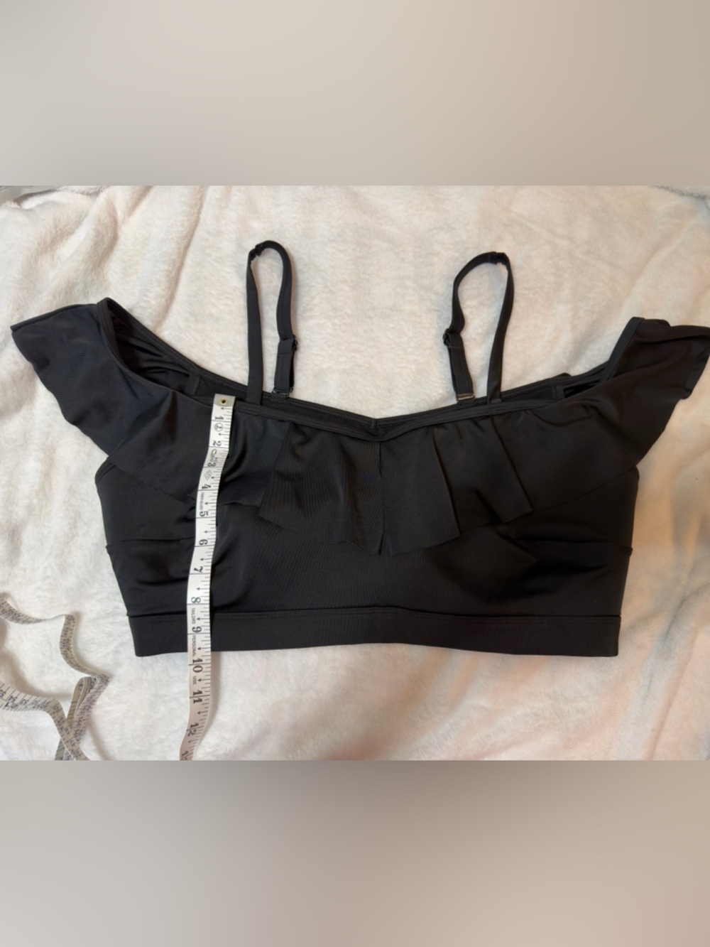 Cacique Black Ruffle Swim top sz 22